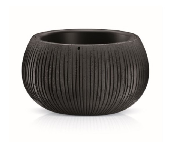 Doniczka okrągła czarna BETON BOWL DKB370-B411