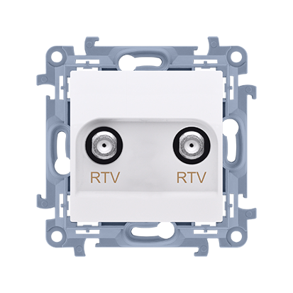 Gniazdo antenowe RTV podwójne SIMON 10 Biały