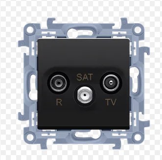 Gniazdo antenowe RTV-SAT czarny mat SIMON 10