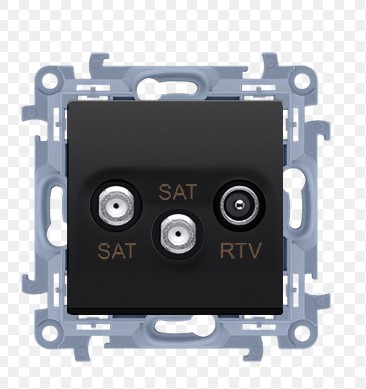 Gniazdo antenowe RTV-SAT czarny mat SIMON 10
