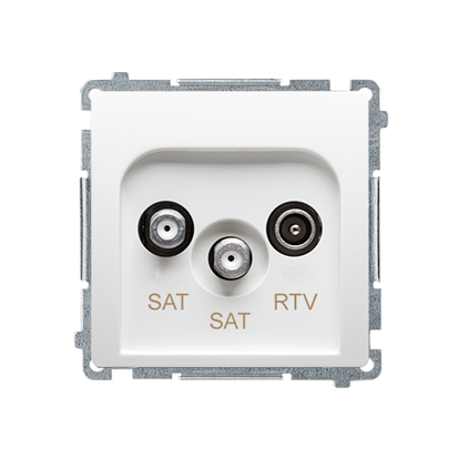 Gniazdo antenowe RTV-SAT-SAT końcowe biały BASIC