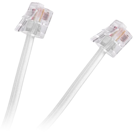 Kabel telefoniczny wtyk - wtyk 3m biały TEL0033F-7.5 LECHPOL