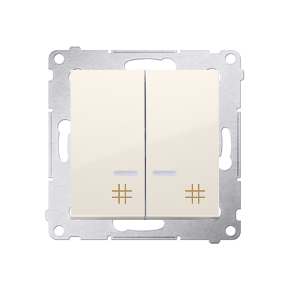 Łącznik krzyżowy podwójny z podświetleniem kremowy DW7L/2.01/41 SIMON 54