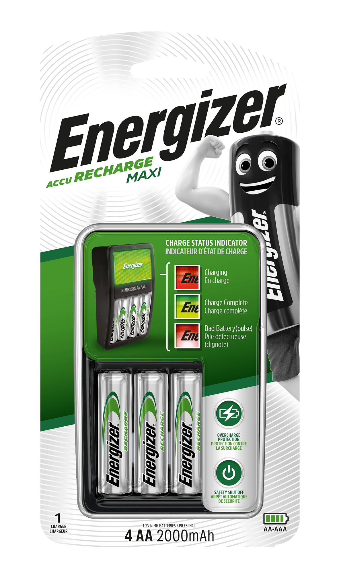 ŁADOWARKA ENERGIZER MAXI +4 AA  HR6 POWER + 2000mAh