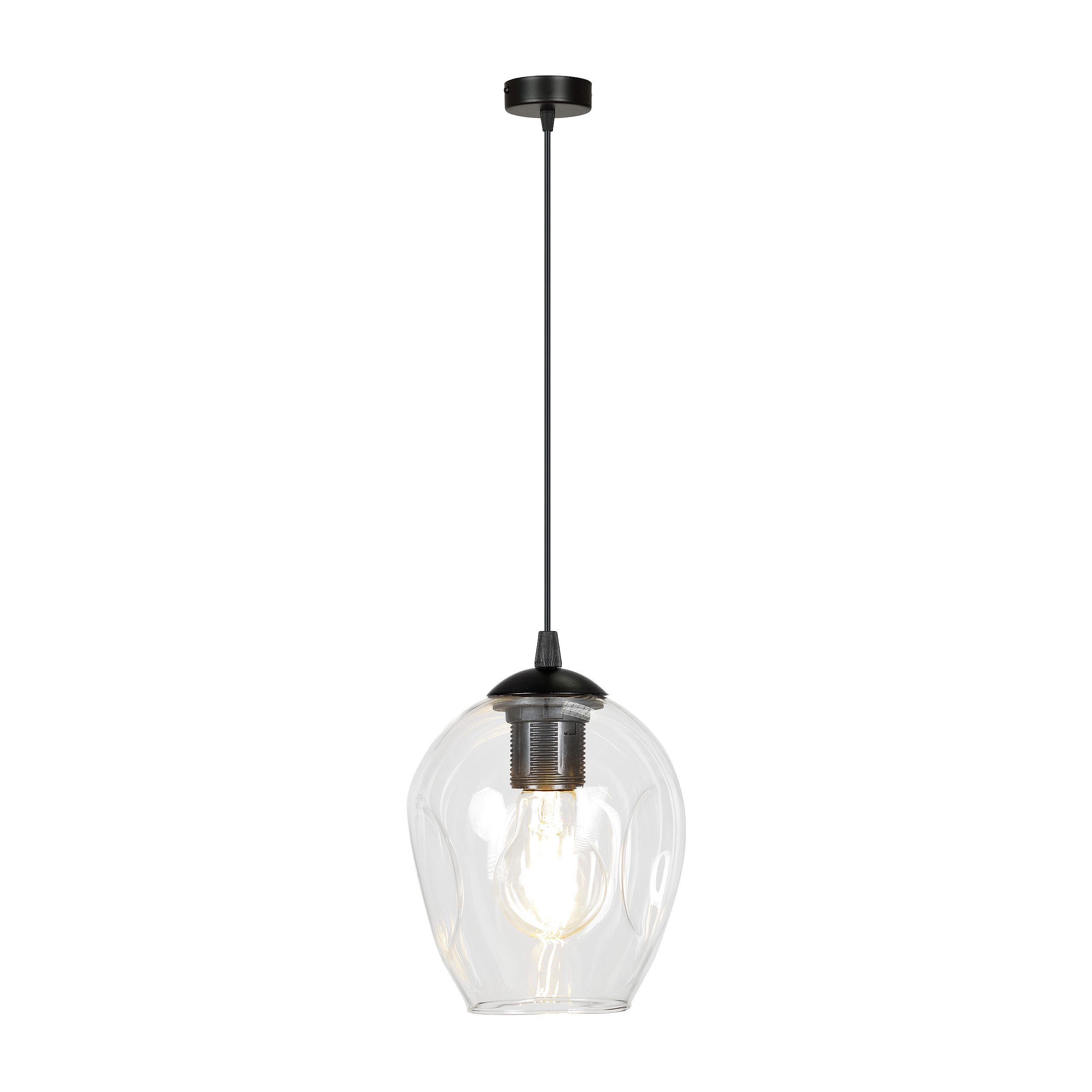 Lampa wisząca IRIS E27 1x60W czarno transparentna  AD-LD-6326B-TRE27SP 
