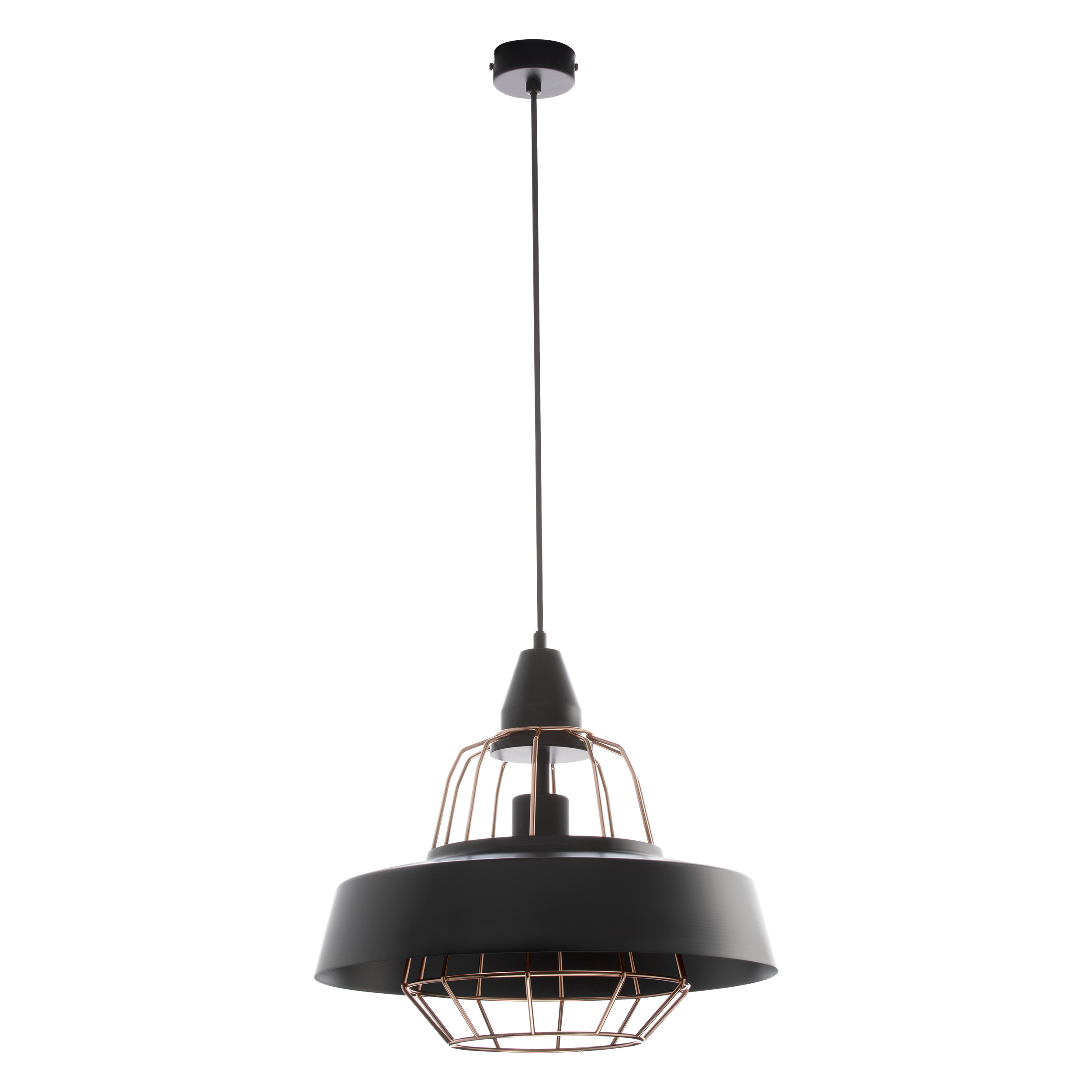 Lampa wisząca ROCCO E27 1x60W czarna miedziana AD-LD-6223BCE27 