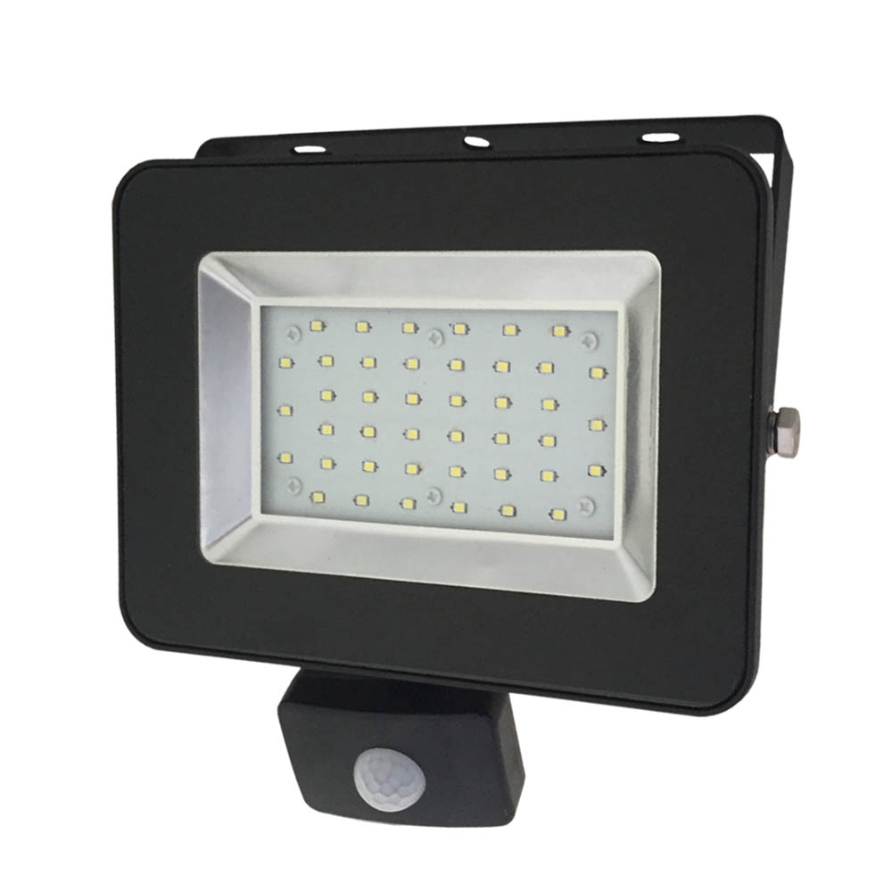 NAŚWIETLACZ LED SMD LOFOT 30W 6000K 2600LM IP65 CZARNY  czujnik ruchu