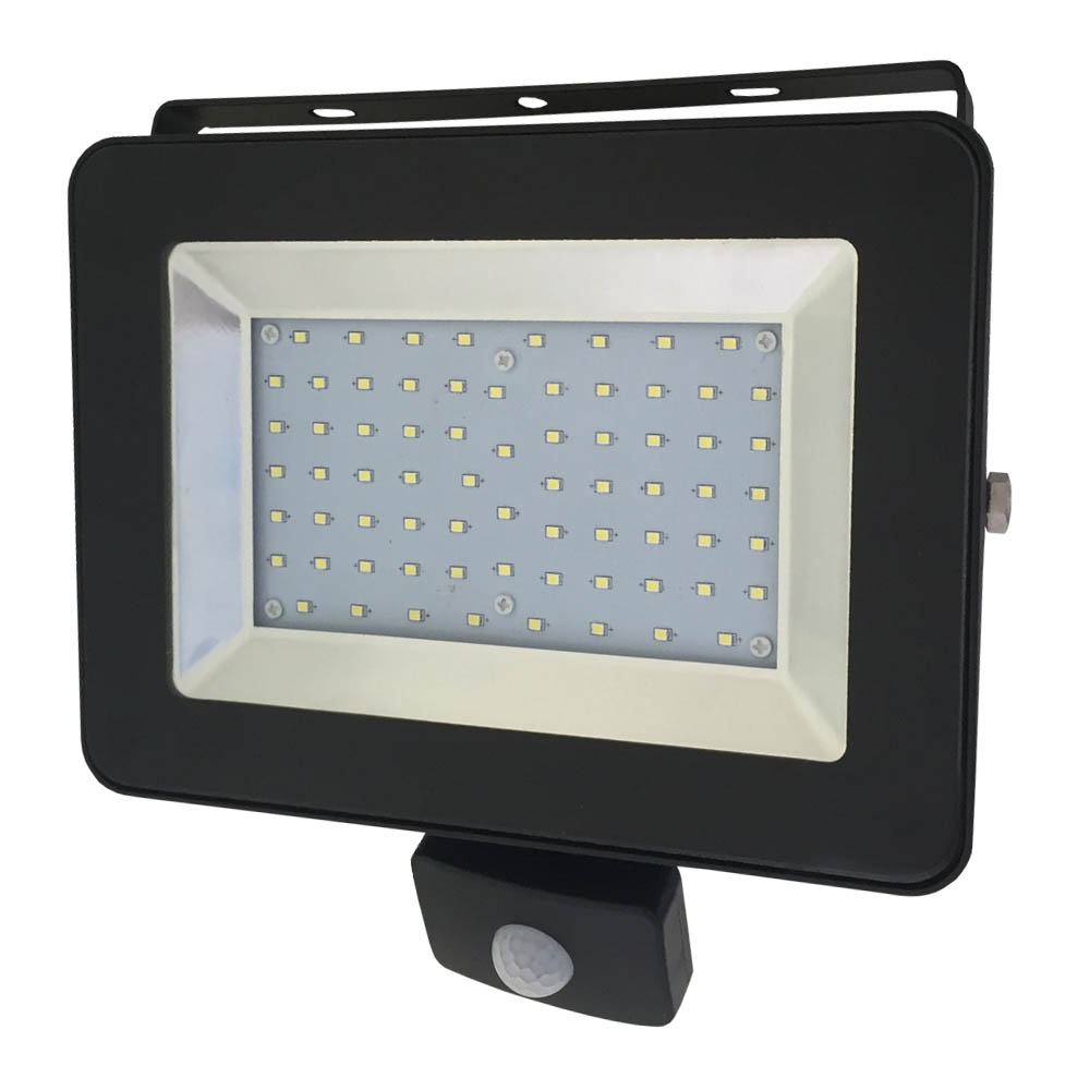 NAŚWIETLACZ LED SMD LOFOT 50W 6000K 4300LM IP65 CZARNY CZ. PIR
