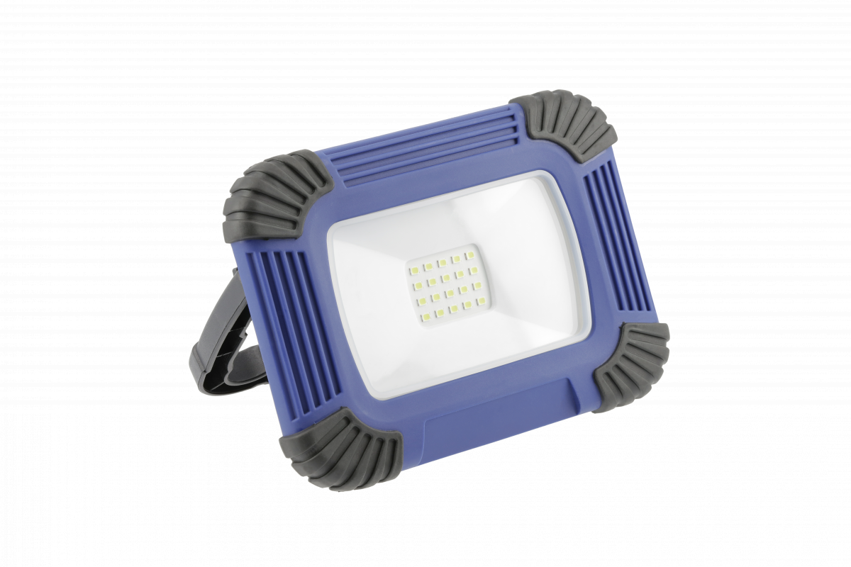 Naświetlacz LED z akumu. ONYX 10W 800lm 6400K USB 5V/1A IP54 120st niebieski LD-OXCX10W-64