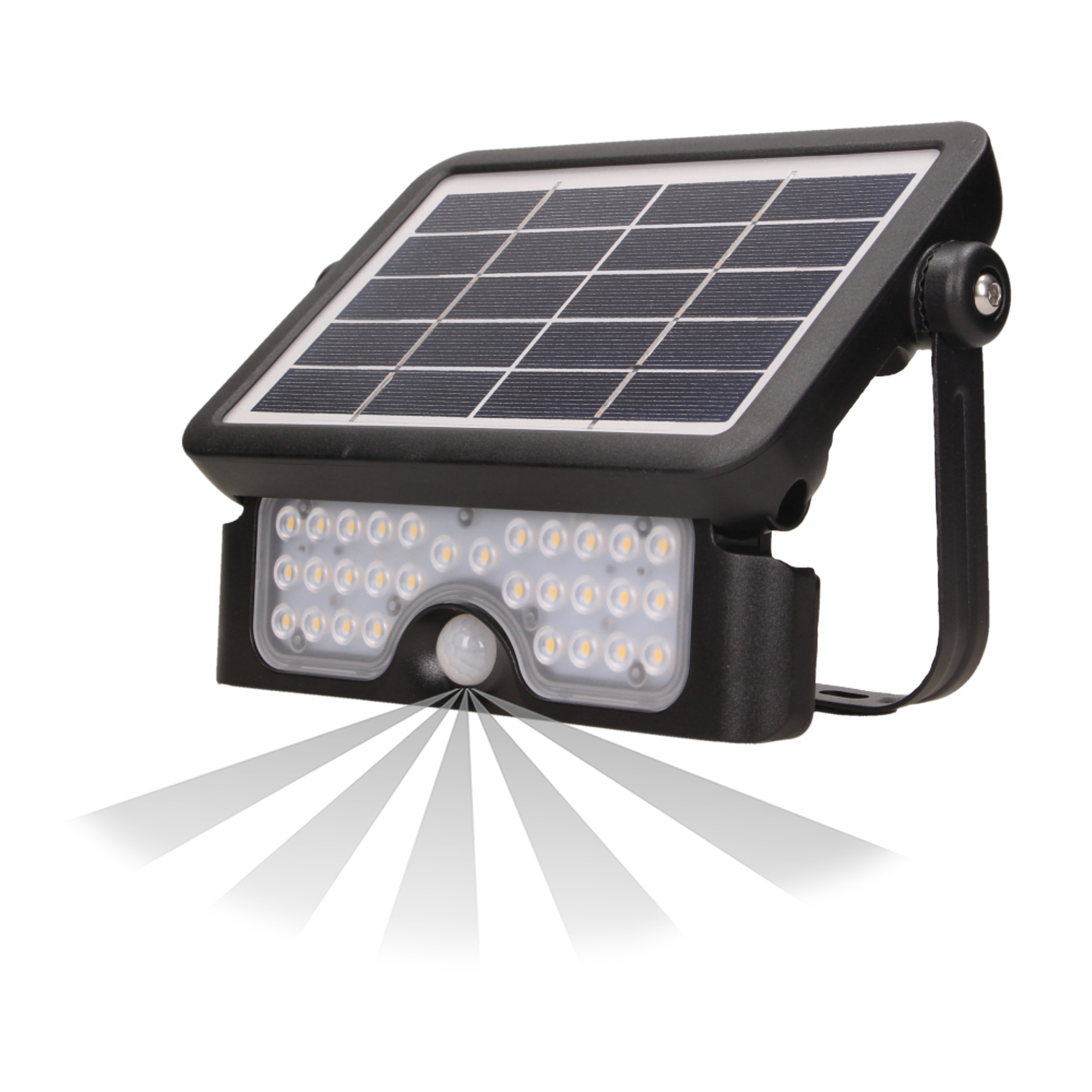 Naświetlacz solarny LED 5W IP65 4000K czarny czujnik ruchu AD-SL-6108BLR4 
