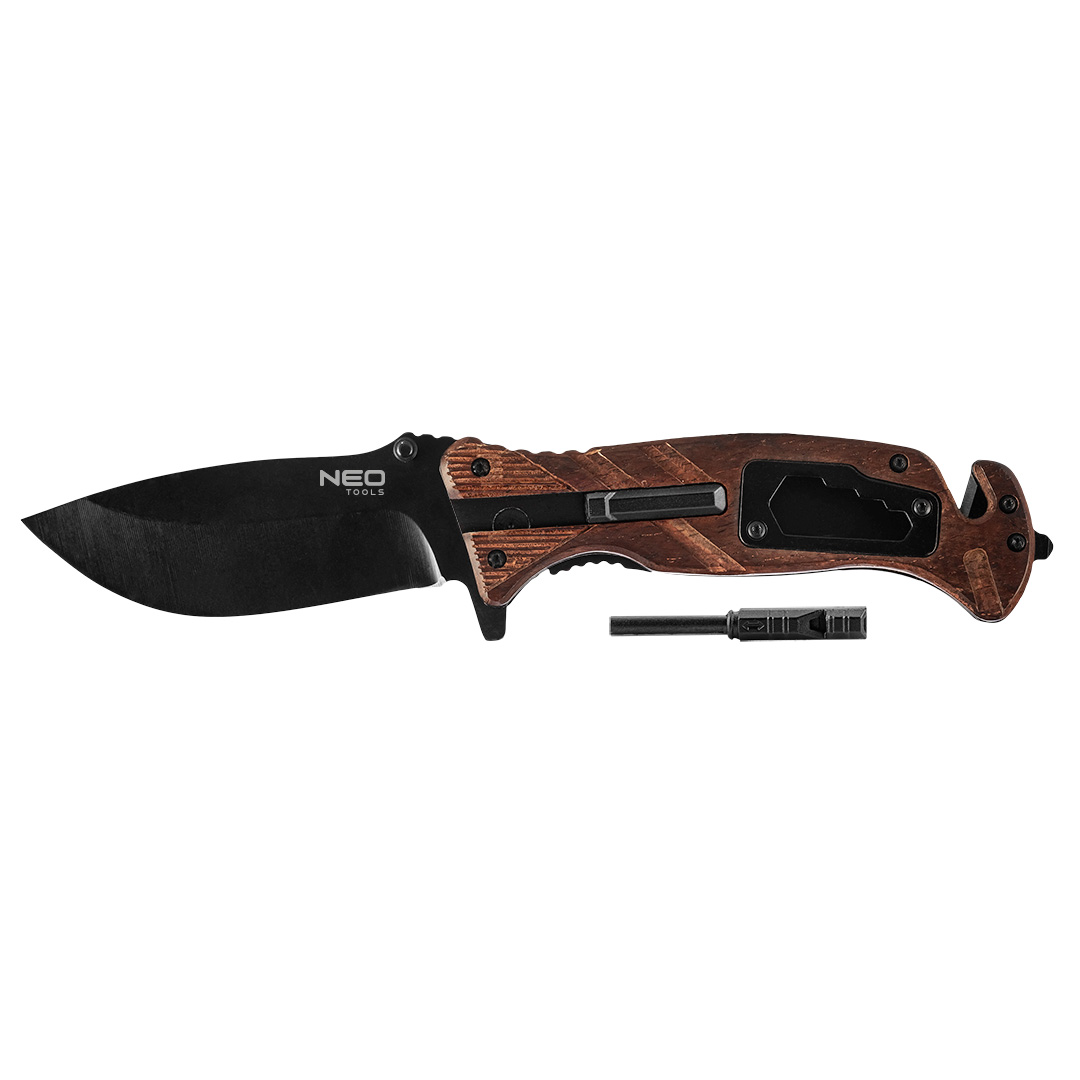 Nóż survivalowy składany 22cm 6w1 63-107