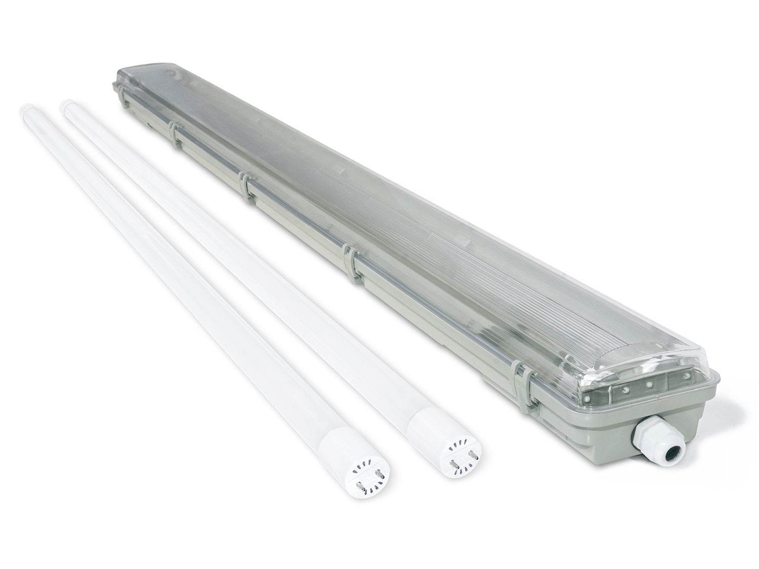 Oprawa hermetyczna do LED 120cm G13 2x18W IP65 + 2 tuby 3600lm GT-HR2X18W12-30