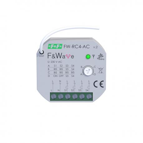 Radiowy czterokanałowy nadajnik zdalnego sterowania 230V AC FiWave FW-RC4AC