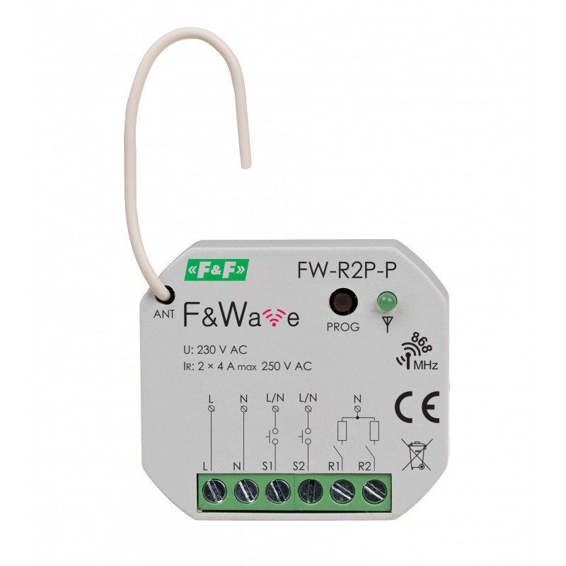 Radiowy podwójny przekaźnik bistabilny p/t 85-265V AC/DC FiWave FW-R2P