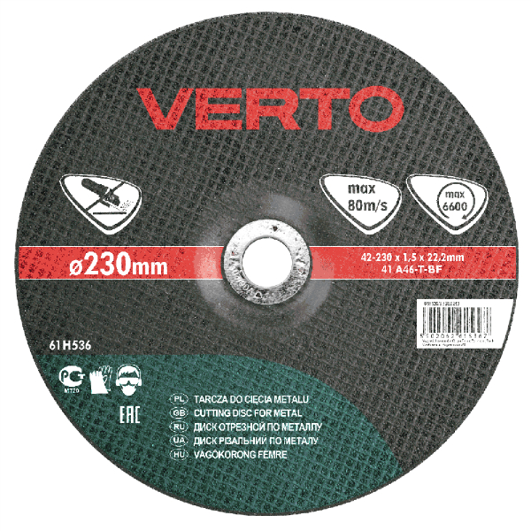 Tarcza do metalu 230x 2.0x22.2mm VERTO