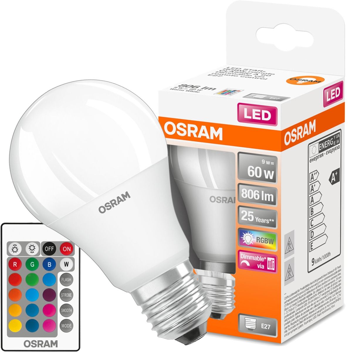 Żarówka LED 9W RGB E27