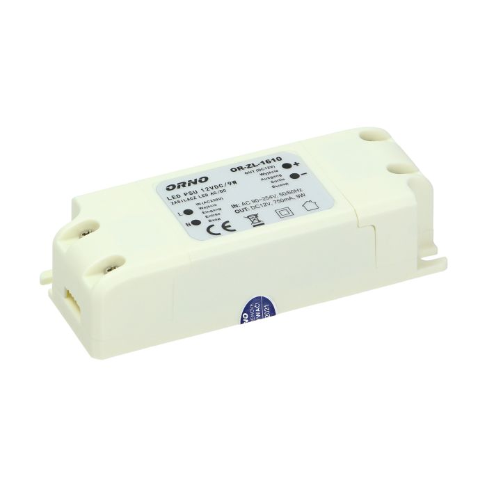 Zasilacz do LED 12VDC 9W IP20 OR-ZL-1610 
