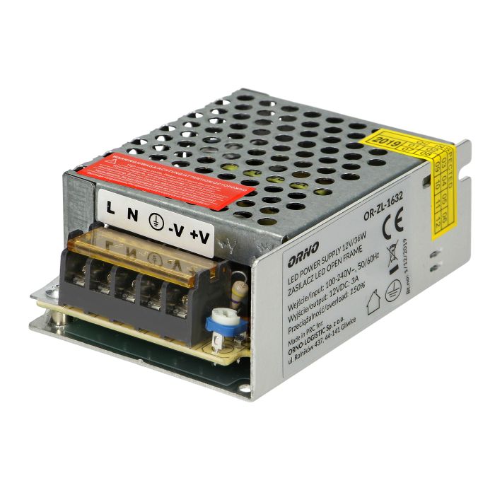 Zasilacz open frame 12VDC 35W IP20 OR-ZL-1632
